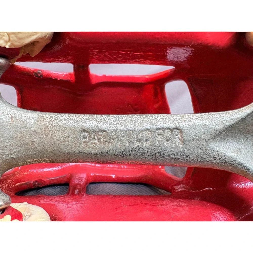 Vintage Red Cast Iron Coupe Toy Car Art Deco Streamline Pat Appl For E-52